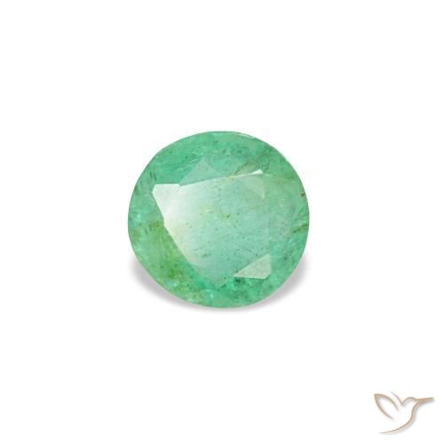Émeraude vert naturelle coupe roude, 0,19 ct, VS-SI