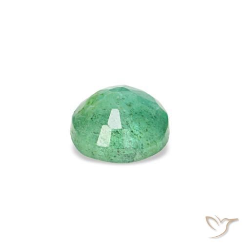 Émeraude vert naturelle coupe roude, 0,19 ct, VS-SI