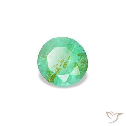 Émeraude vert naturelle coupe roude, 0,17 ct, VS-SI