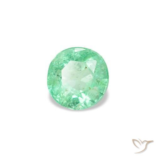 Émeraude vert naturelle coupe roude, 0,19 ct, VS-SI