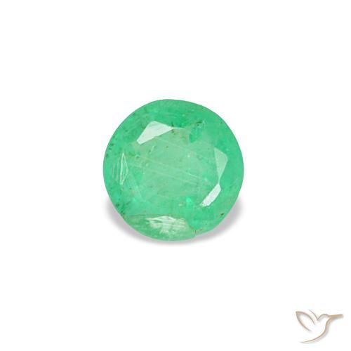 Émeraude vert de 0,19 ct, rond, VS-SI