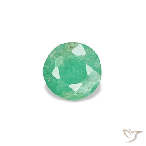 Émeraude vert naturelle coupe roude, 0,16 ct, VS-SI