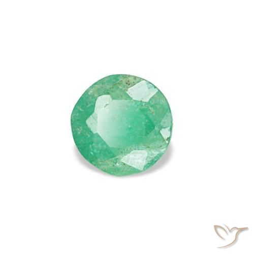 Émeraude vert naturelle coupe roude, 0,16 ct, VS-SI