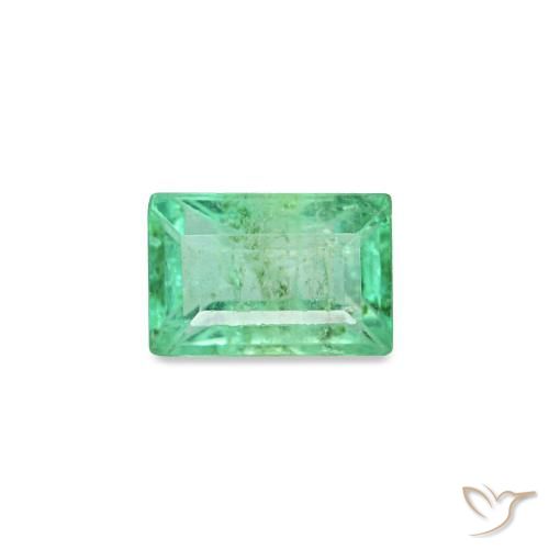 Émeraude vert naturelle baguette, 0,19 ct, VS-SI