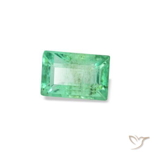 Émeraude vert naturelle baguette, 0,19 ct, VS-SI