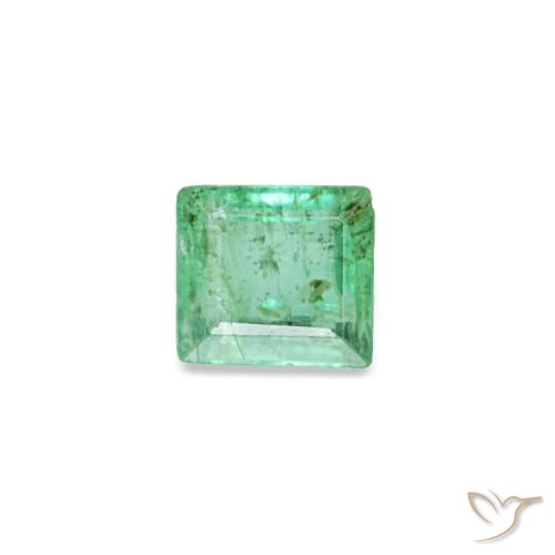 Émeraude vert naturelle baguette, 0,15 ct, SI