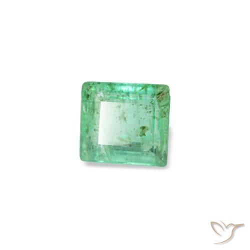 Émeraude vert naturelle baguette, 0,15 ct, SI