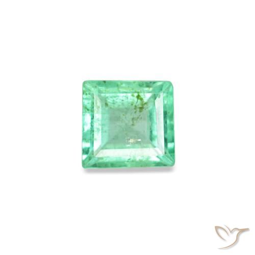 Émeraude vert de 0,12 ct, carré, VS-SI