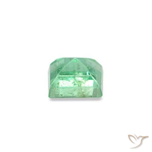 Émeraude vert naturelle carré, 0,12 ct, VS-SI