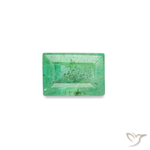 Émeraude vert naturelle baguette, 0,16 ct, VS-SI