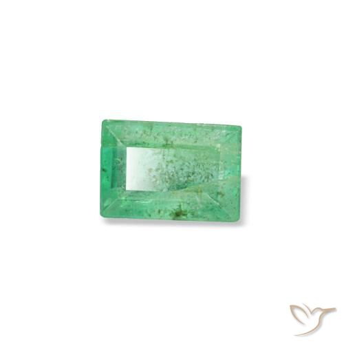 Émeraude vert naturelle baguette, 0,16 ct, VS-SI