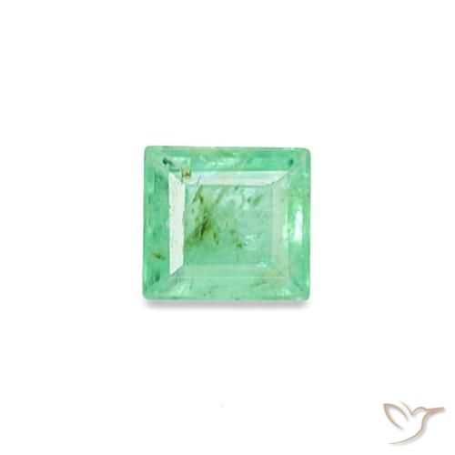 Émeraude vert naturelle baguette, 0,14 ct, SI