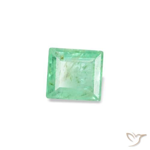 Émeraude vert naturelle baguette, 0,14 ct, SI