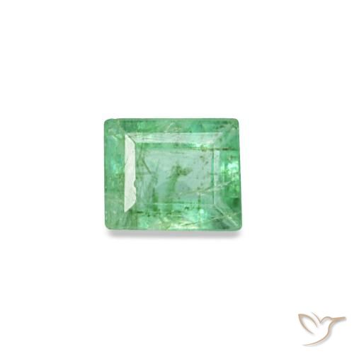 Émeraude vert naturelle baguette, 0,14 ct, SI