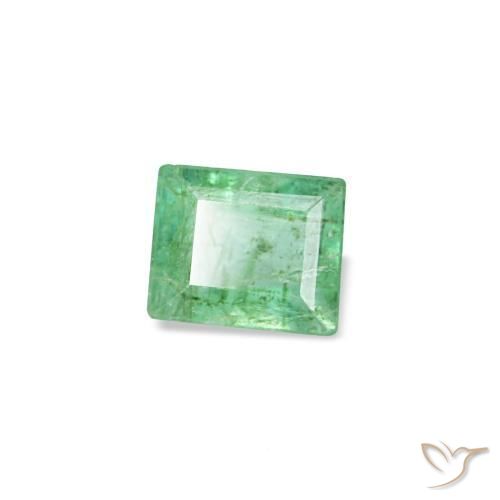 Émeraude vert naturelle baguette, 0,14 ct, SI