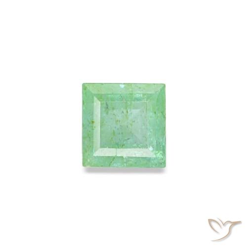 0.09ct Naturel Vert vif Émeraude, Carré, SI, Photo A