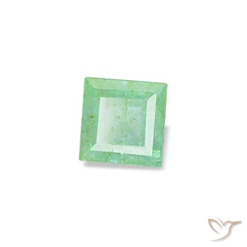 Émeraude vert naturelle carré, 0,09 ct, SI