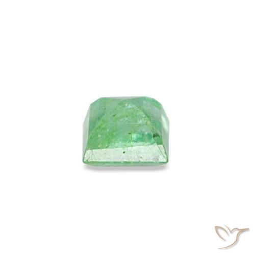 Émeraude vert naturelle carré, 0,09 ct, SI