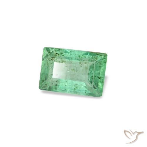Émeraude vert naturelle baguette, 0,17 ct, SI