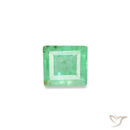 Émeraude vert naturelle baguette, 0,13 ct, SI