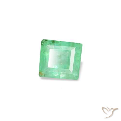 Émeraude vert naturelle baguette, 0,13 ct, SI