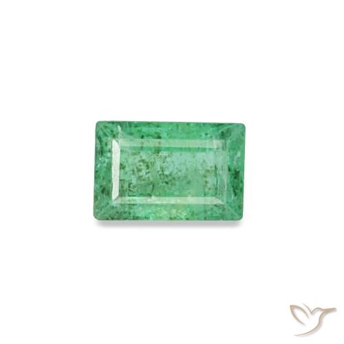 Émeraude vert naturelle baguette, 0,16 ct, SI