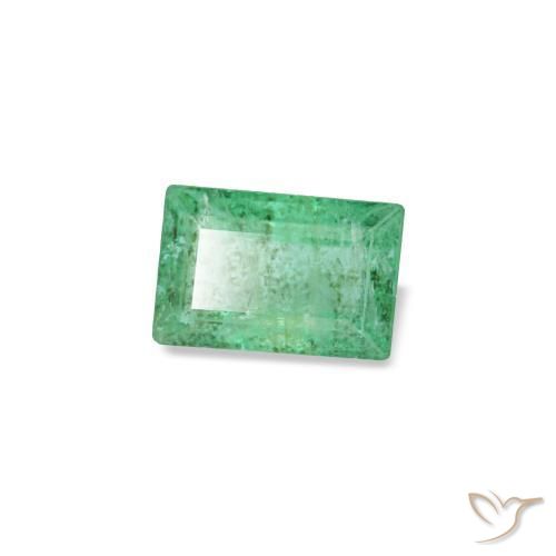 Émeraude vert naturelle baguette, 0,16 ct, SI
