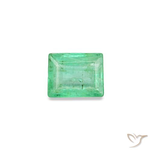Émeraude vert naturelle baguette, 0,13 ct, SI