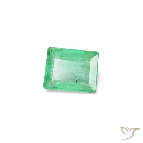 Émeraude vert naturelle baguette, 0,13 ct, SI