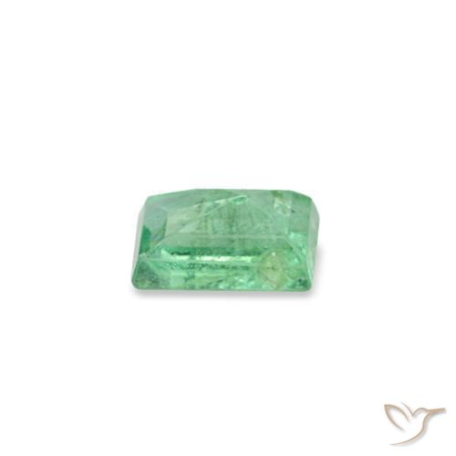 Émeraude vert naturelle baguette, 0,13 ct, SI