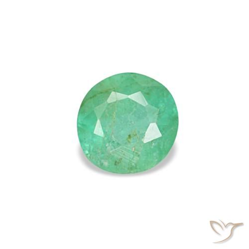 Émeraude vert naturelle coupe roude, 0,19 ct, VS-SI