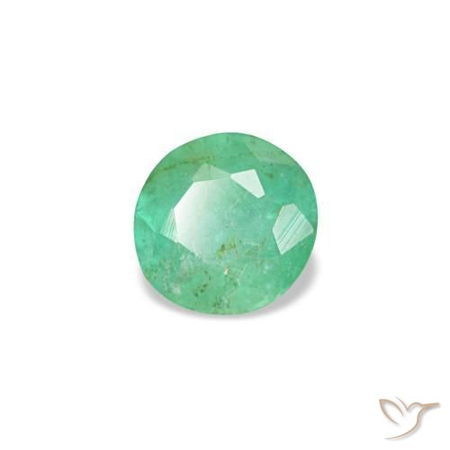 Émeraude vert naturelle coupe roude, 0,19 ct, VS-SI