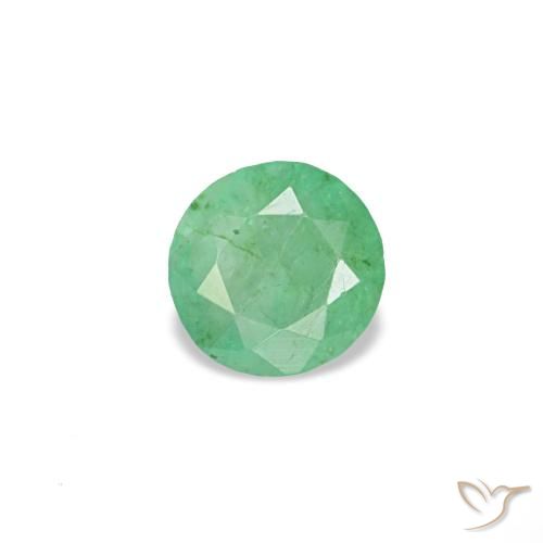 Émeraude vert naturelle coupe roude, 0,18 ct, VS-SI