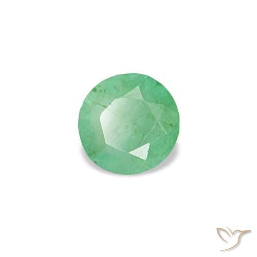 Émeraude vert naturelle coupe roude, 0,18 ct, VS-SI