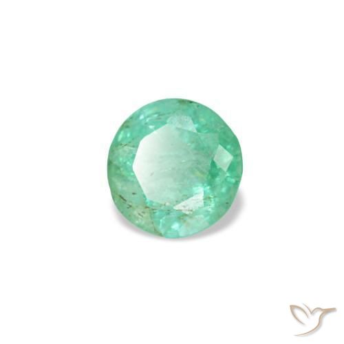 Émeraude vert naturelle coupe roude, 0,19 ct, VS-SI