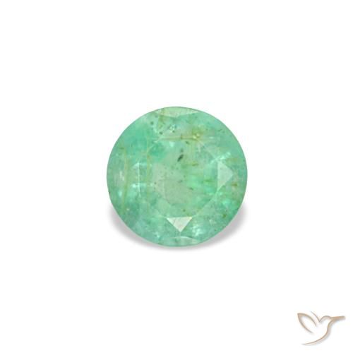 Émeraude vert naturelle coupe roude, 0,17 ct, VS-SI