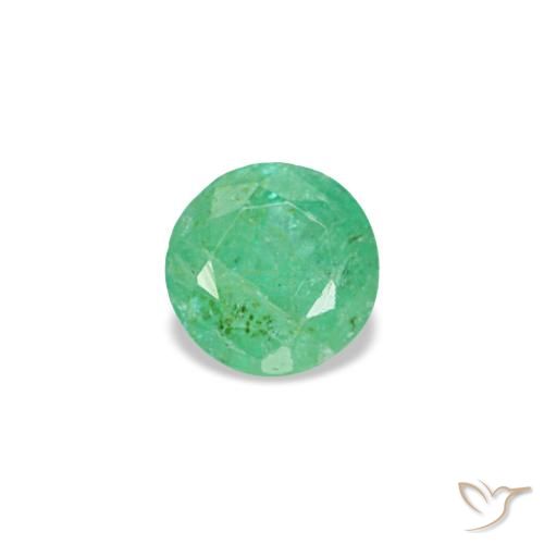 Émeraude vert naturelle coupe roude, 0,15 ct, VS-SI