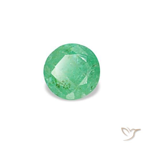 Émeraude vert naturelle coupe roude, 0,15 ct, VS-SI