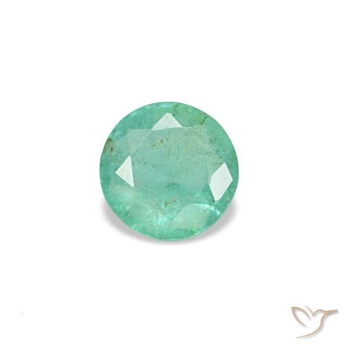 Émeraude vert de 0,16 ct, rond, VS-SI