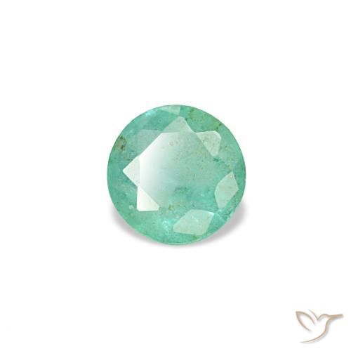 Émeraude vert naturelle coupe roude, 0,16 ct, VS-SI