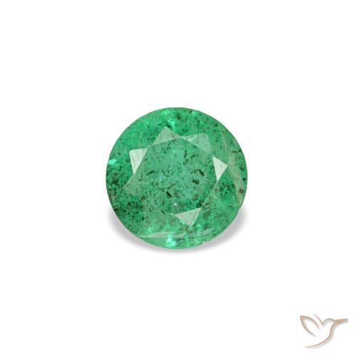 Émeraude vert naturelle coupe roude, 0,15 ct, VS-SI