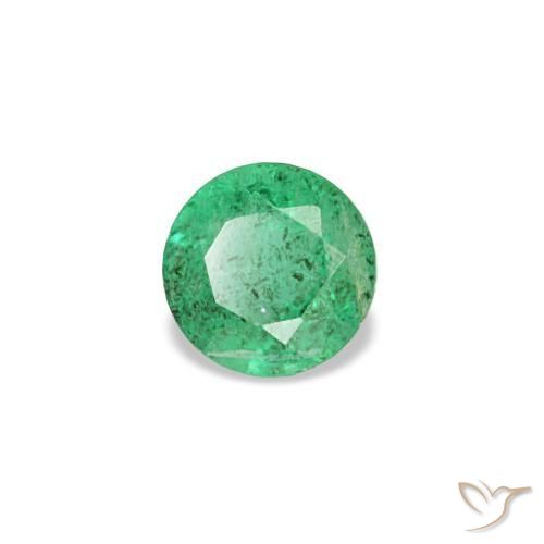 Émeraude vert naturelle coupe roude, 0,15 ct, VS-SI