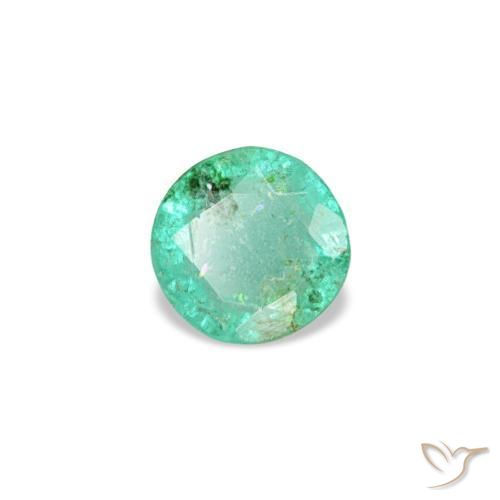 Émeraude vert naturelle coupe roude, 0,19 ct, VS-SI
