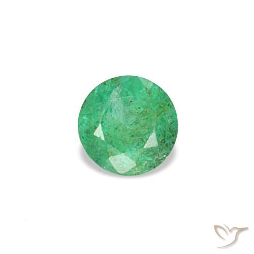 Émeraude vert de 0,16 ct, rond, VS-SI