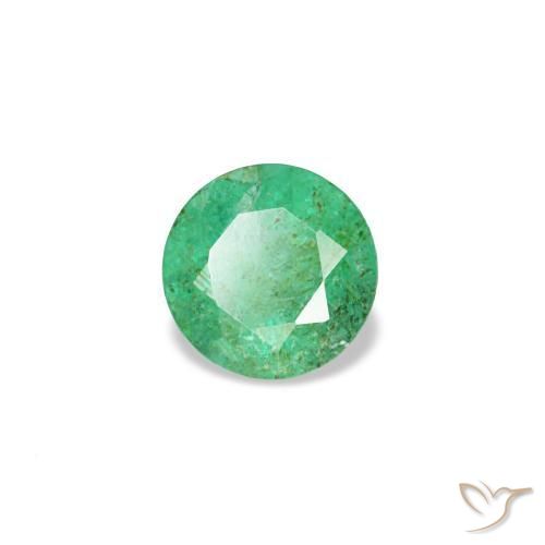 Émeraude vert naturelle coupe roude, 0,16 ct, VS-SI