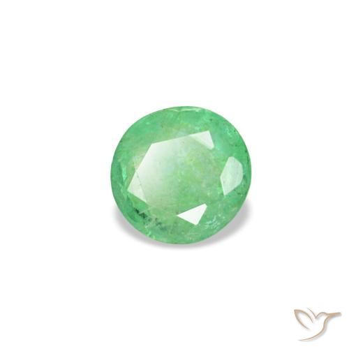 Émeraude vert naturelle coupe roude, 0,18 ct, VS-SI
