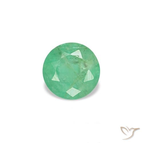 Émeraude vert naturelle coupe roude, 0,17 ct, VS-SI