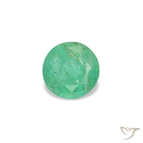 Émeraude vert naturelle coupe roude, 0,17 ct, VS-SI