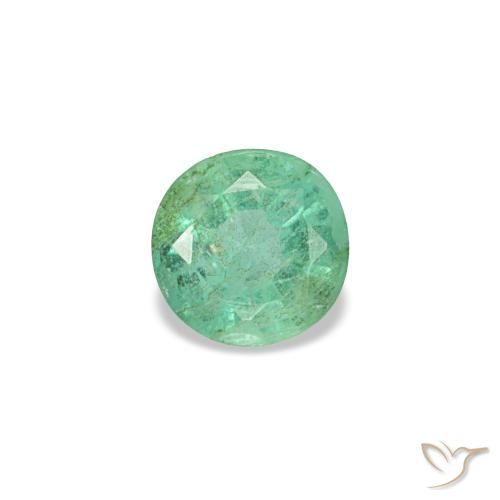 Émeraude vert naturelle coupe roude, 0,19 ct, VS-SI