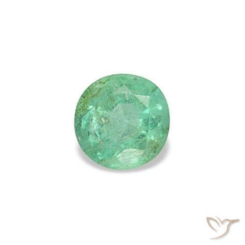 Émeraude vert naturelle coupe roude, 0,19 ct, VS-SI